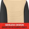 imageMotor Trend LuxeFit Gray Seat Covers for Cars Trucks Van SUV 2 Pack Premium Faux Leather Easy to Install Automotive Seat Covers with Storage Pockets Fits Most VehiclesSolid Beige