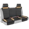 imageMotor Trend LuxeFit Gray Seat Covers for Cars Trucks Van SUV 2 Pack Premium Faux Leather Easy to Install Automotive Seat Covers with Storage Pockets Fits Most VehiclesBeige