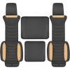 imageMotor Trend LuxeFit Gray Seat Covers for Cars Trucks Van SUV 2 Pack Premium Faux Leather Easy to Install Automotive Seat Covers with Storage Pockets Fits Most VehiclesBeige