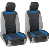 imageMotor Trend LuxeFit Gray Seat Covers for Cars Trucks Van SUV 2 Pack Premium Faux Leather Easy to Install Automotive Seat Covers with Storage Pockets Fits Most VehiclesBlue