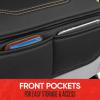 imageMotor Trend LuxeFit Gray Seat Covers for Cars Trucks Van SUV 2 Pack Premium Faux Leather Easy to Install Automotive Seat Covers with Storage Pockets Fits Most VehiclesBeige