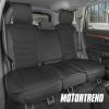 imageMotor Trend LuxeFit Gray Seat Covers for Cars Trucks Van SUV 2 Pack Premium Faux Leather Easy to Install Automotive Seat Covers with Storage Pockets Fits Most VehiclesSolid Black