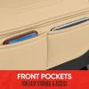 imageMotor Trend LuxeFit Gray Seat Covers for Cars Trucks Van SUV 2 Pack Premium Faux Leather Easy to Install Automotive Seat Covers with Storage Pockets Fits Most VehiclesSolid Beige