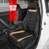 imageMotor Trend LuxeFit Gray Seat Covers for Cars Trucks Van SUV 2 Pack Premium Faux Leather Easy to Install Automotive Seat Covers with Storage Pockets Fits Most VehiclesBeige