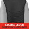 imageMotor Trend LuxeFit Gray Seat Covers for Cars Trucks Van SUV 2 Pack Premium Faux Leather Easy to Install Automotive Seat Covers with Storage Pockets Fits Most VehiclesSolid Black