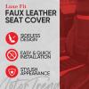 imageMotor Trend LuxeFit Gray Seat Covers for Cars Trucks Van SUV 2 Pack Premium Faux Leather Easy to Install Automotive Seat Covers with Storage Pockets Fits Most VehiclesBlue