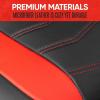 imageMotor Trend LuxeFit Gray Seat Covers for Cars Trucks Van SUV 2 Pack Premium Faux Leather Easy to Install Automotive Seat Covers with Storage Pockets Fits Most VehiclesRed