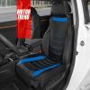 imageMotor Trend LuxeFit Gray Seat Covers for Cars Trucks Van SUV 2 Pack Premium Faux Leather Easy to Install Automotive Seat Covers with Storage Pockets Fits Most VehiclesBlue
