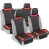 imageMotor Trend LuxeFit Gray Seat Covers for Cars Trucks Van SUV 2 Pack Premium Faux Leather Easy to Install Automotive Seat Covers with Storage Pockets Fits Most VehiclesRed