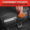 imageMotor Trend LuxeFit Gray Seat Covers for Cars Trucks Van SUV 2 Pack Premium Faux Leather Easy to Install Automotive Seat Covers with Storage Pockets Fits Most VehiclesSolid Black