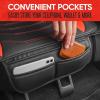 imageMotor Trend LuxeFit Gray Seat Covers for Cars Trucks Van SUV 2 Pack Premium Faux Leather Easy to Install Automotive Seat Covers with Storage Pockets Fits Most VehiclesRed