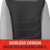 imageMotor Trend LuxeFit Gray Seat Covers for Cars Trucks Van SUV 2 Pack Premium Faux Leather Easy to Install Automotive Seat Covers with Storage Pockets Fits Most VehiclesBlackGray