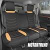 imageMotor Trend LuxeFit Gray Seat Covers for Cars Trucks Van SUV 2 Pack Premium Faux Leather Easy to Install Automotive Seat Covers with Storage Pockets Fits Most VehiclesBeige