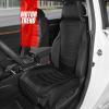 imageMotor Trend LuxeFit Gray Seat Covers for Cars Trucks Van SUV 2 Pack Premium Faux Leather Easy to Install Automotive Seat Covers with Storage Pockets Fits Most VehiclesSolid Black