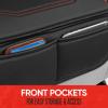 imageMotor Trend LuxeFit Gray Seat Covers for Cars Trucks Van SUV 2 Pack Premium Faux Leather Easy to Install Automotive Seat Covers with Storage Pockets Fits Most VehiclesBlackRed
