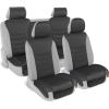 imageMotor Trend LuxeFit Gray Seat Covers for Cars Trucks Van SUV 2 Pack Premium Faux Leather Easy to Install Automotive Seat Covers with Storage Pockets Fits Most VehiclesSolid Black