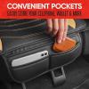 imageMotor Trend LuxeFit Gray Seat Covers for Cars Trucks Van SUV 2 Pack Premium Faux Leather Easy to Install Automotive Seat Covers with Storage Pockets Fits Most VehiclesBeige