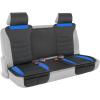 imageMotor Trend LuxeFit Gray Seat Covers for Cars Trucks Van SUV 2 Pack Premium Faux Leather Easy to Install Automotive Seat Covers with Storage Pockets Fits Most VehiclesBlue