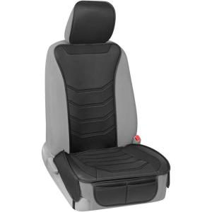 imageMotor Trend LuxeFit Gray Seat Covers for Cars Trucks Van SUV 2 Pack Premium Faux Leather Easy to Install Automotive Seat Covers with Storage Pockets Fits Most VehiclesSolid Black