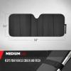 imageMotor Trend Accordion Black Car Windshield Sun Shade  Car Sun Visor Sun Shade for Car Windshield  Car Window Shades for SUV ampamp Truck  Dash Cover Sun Protection Window Shade Accessories  58quot x 24quotBlack