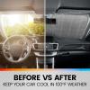 imageMotor Trend Accordion Black Car Windshield Sun Shade  Car Sun Visor Sun Shade for Car Windshield  Car Window Shades for SUV ampamp Truck  Dash Cover Sun Protection Window Shade Accessories  58quot x 24quotSilver Glitter