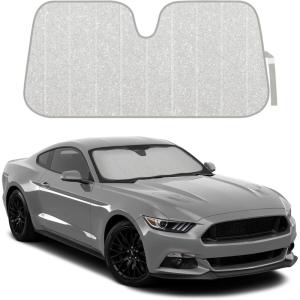imageMotor Trend Accordion Black Car Windshield Sun Shade  Car Sun Visor Sun Shade for Car Windshield  Car Window Shades for SUV ampamp Truck  Dash Cover Sun Protection Window Shade Accessories  58quot x 24quotSilver Glitter