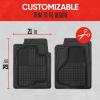 imageMotor Trend 2Piece Premium All Weather Rubber Floor Mats for Cars SUVs Trucks Heavy Duty Universal Fit Trim To Fit Protection 2 Front Floor MatsBlack