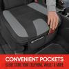 imageMotor Trend Faux Leather Car Seat Covers 2 Piece Set  Premium Car Seat Cushions for Front Seats Padded Car Seat Protectors with Storage Pocket Seat Covers for Cars Trucks SUV Gray