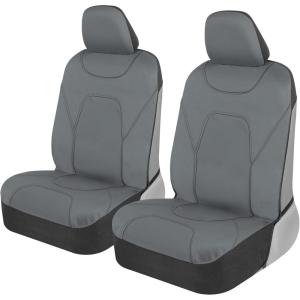 imageMotor Trend AquaShield Waterproof Front Seat Covers Pink Seat Covers for Cars  Neoprene Front Car Seat Cover SUV Seat Covers Protector  Car Interior Cover for Auto Trucks ampamp Dog OwnersSolid Gray