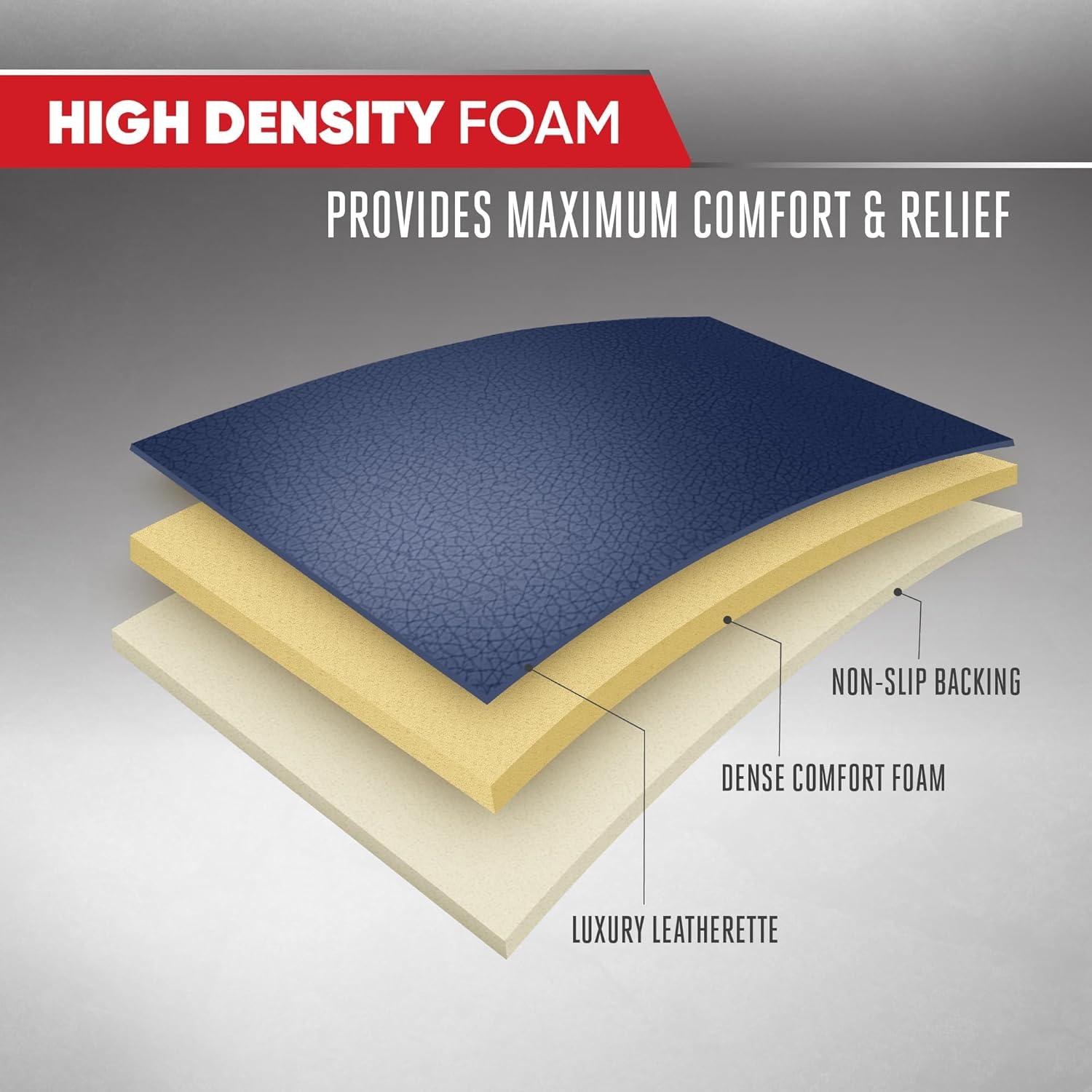 imageMotor Trend Seat Covers for Cars Trucks SUV Faux Leather 2Pack Blue Padded Car Seat Covers with Storage Pockets Premium Interior Car Seat CoverBlue