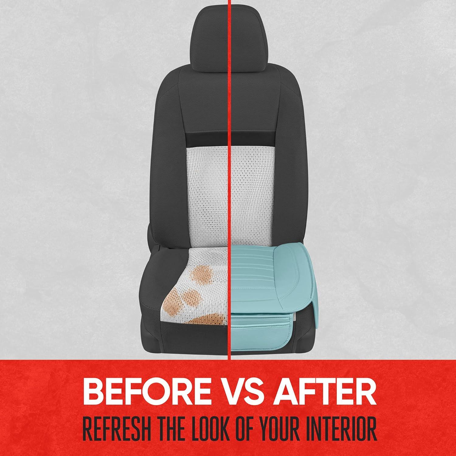 imageMotor Trend Seat Covers for Cars Trucks SUV Faux Leather 2Pack Blue Padded Car Seat Covers with Storage Pockets Premium Interior Car Seat CoverMint