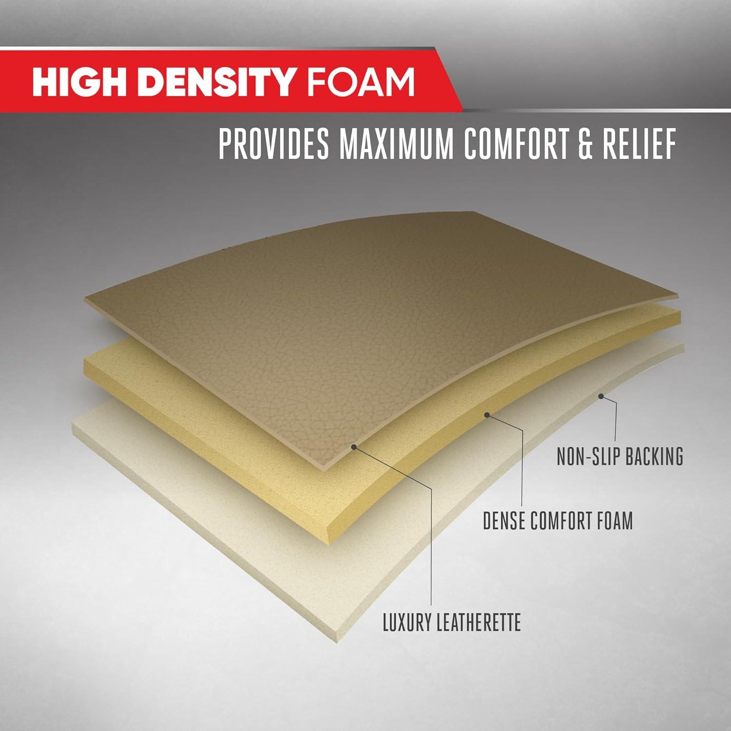 imageMotor Trend Seat Covers for Cars Trucks SUV Faux Leather 2Pack Blue Padded Car Seat Covers with Storage Pockets Premium Interior Car Seat CoverTan Beige