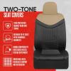 imageMotor Trend Premium LuxeSport Blue Car Seat Covers for Front Seats 2 Pack  Automotive Seat Protectors with Comfortable Mesh Back ampamp Faux Leather Headrest Interior Covers for Car Truck Van SUVBeige