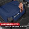 imageMotor Trend Seat Covers for Cars Trucks SUV Faux Leather 2Pack Blue Padded Car Seat Covers with Storage Pockets Premium Interior Car Seat CoverBlue