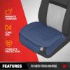 imageMotor Trend Seat Covers for Cars Trucks SUV Faux Leather 2Pack Blue Padded Car Seat Covers with Storage Pockets Premium Interior Car Seat CoverBlue