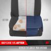 imageMotor Trend Seat Covers for Cars Trucks SUV Faux Leather 2Pack Blue Padded Car Seat Covers with Storage Pockets Premium Interior Car Seat CoverBlue