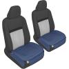imageMotor Trend Seat Covers for Cars Trucks SUV Faux Leather 2Pack Blue Padded Car Seat Covers with Storage Pockets Premium Interior Car Seat CoverBlue
