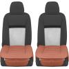 imageMotor Trend Seat Covers for Cars Trucks SUV Faux Leather 2Pack Blue Padded Car Seat Covers with Storage Pockets Premium Interior Car Seat CoverBrown