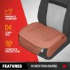 imageMotor Trend Seat Covers for Cars Trucks SUV Faux Leather 2Pack Blue Padded Car Seat Covers with Storage Pockets Premium Interior Car Seat CoverBrown