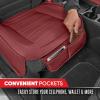 imageMotor Trend Seat Covers for Cars Trucks SUV Faux Leather 2Pack Blue Padded Car Seat Covers with Storage Pockets Premium Interior Car Seat CoverBurgundy