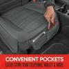 imageMotor Trend Seat Covers for Cars Trucks SUV Faux Leather 2Pack Blue Padded Car Seat Covers with Storage Pockets Premium Interior Car Seat CoverGray