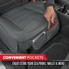 imageMotor Trend Seat Covers for Cars Trucks SUV Faux Leather 2Pack Blue Padded Car Seat Covers with Storage Pockets Premium Interior Car Seat CoverGray
