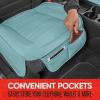 imageMotor Trend Seat Covers for Cars Trucks SUV Faux Leather 2Pack Blue Padded Car Seat Covers with Storage Pockets Premium Interior Car Seat CoverMint