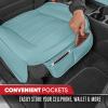 imageMotor Trend Seat Covers for Cars Trucks SUV Faux Leather 2Pack Blue Padded Car Seat Covers with Storage Pockets Premium Interior Car Seat CoverMint