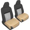 imageMotor Trend Seat Covers for Cars Trucks SUV Faux Leather 2Pack Blue Padded Car Seat Covers with Storage Pockets Premium Interior Car Seat CoverTan Beige