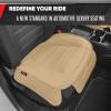 imageMotor Trend Seat Covers for Cars Trucks SUV Faux Leather 2Pack Blue Padded Car Seat Covers with Storage Pockets Premium Interior Car Seat CoverTan Beige