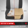 imageMotor Trend Seat Covers for Cars Trucks SUV Faux Leather 2Pack Blue Padded Car Seat Covers with Storage Pockets Premium Interior Car Seat CoverTan Beige