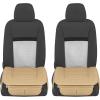 imageMotor Trend Seat Covers for Cars Trucks SUV Faux Leather 2Pack Blue Padded Car Seat Covers with Storage Pockets Premium Interior Car Seat CoverTan Beige