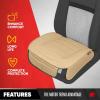 imageMotor Trend Seat Covers for Cars Trucks SUV Faux Leather 2Pack Blue Padded Car Seat Covers with Storage Pockets Premium Interior Car Seat CoverTan Beige