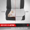 imageMotor Trend Seat Covers for Cars Trucks SUV Faux Leather 2Pack Blue Padded Car Seat Covers with Storage Pockets Premium Interior Car Seat CoverWhite